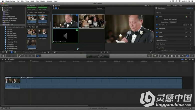 Final Cut Pro X婚礼剪辑实例训练视频教程CreativeLive Final Cut Pro X with Vane...  灵感中国网 www.lingganchina.com