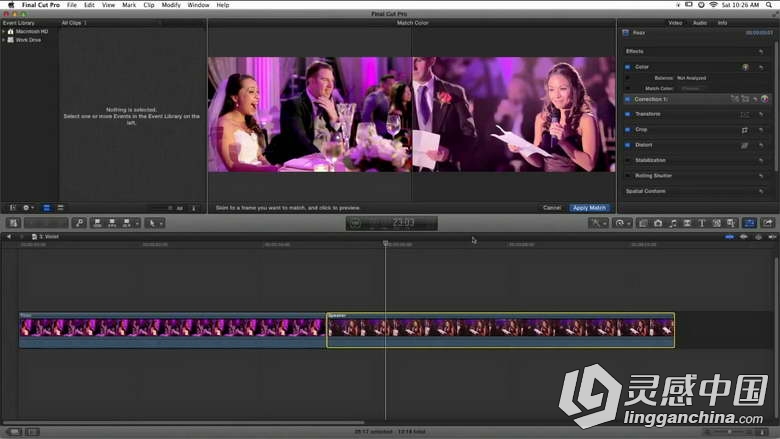Final Cut Pro X婚礼剪辑实例训练视频教程CreativeLive Final Cut Pro X with Vane...  灵感中国网 www.lingganchina.com