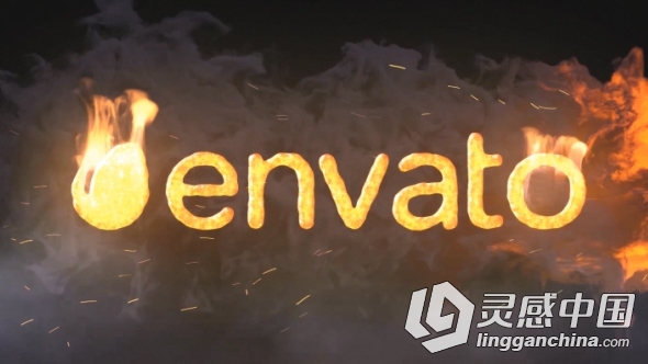 超酷火焰燃烧Logo演绎动画AE模板 Videohive Fire Logo Reveal  灵感中国网 www.lingganchina.com