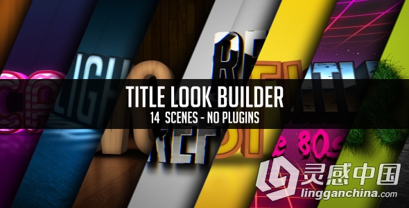 14组字体场景特效动画AE模板 Videohive Title Look Builder  灵感中国网 www.lingganchina.com