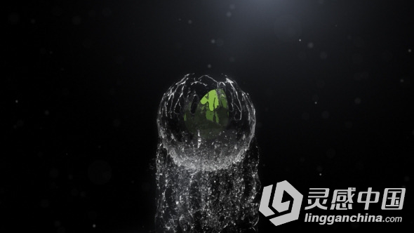 液态水滴球形Logo演绎动画AE模板 Videohive Spherical Liquid Logo Reveal  灵感中国网 www.lingganchina.com