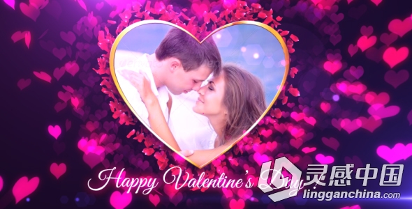 情人节玫瑰爱心包装动画AE模板 Videohive Valentine Slideshow  灵感中国网 www.lingganchina.com