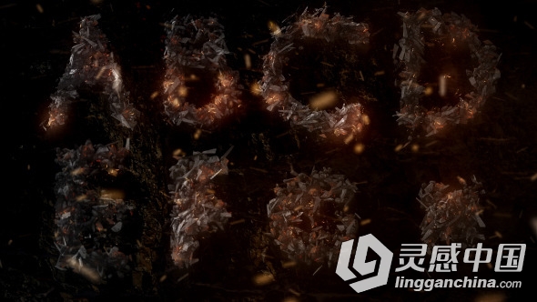 变形粒子碎片26字母特效动画AE模板 Videohive Kronos  灵感中国网 www.lingganchina.com