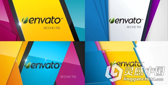 多彩精简图形Logo演绎动画AE模板 Videohive Colorful Logo Opener  灵感中国网 www.lingganchina.com