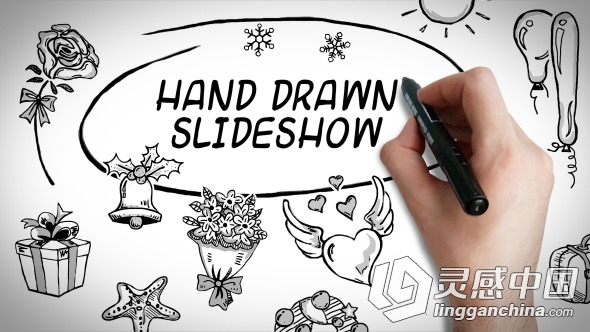 手绘风格展示动画AE模板 Videohive Hand Drawn Slideshow 12116995  灵感中国网 www.lingganchina.com