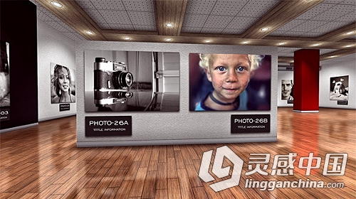 3D画廊美术馆相册动画AE模板 Videohive Photo Art Gallery 3D  灵感中国网 www.lingganchina.com