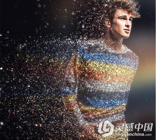 人物肖像荧光粉尘化PS动作GraphicRiver - GlitterStorm Photoshop Action 附教程  灵感中国网 www.lingganchina.com