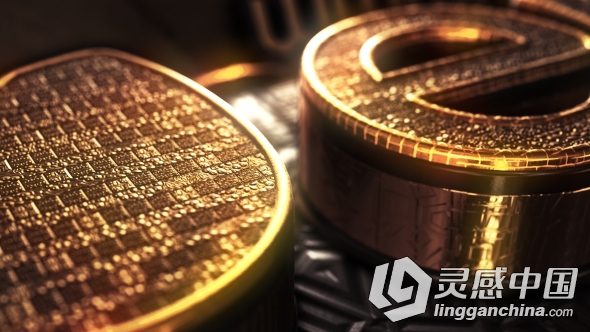 震撼巨幅黄金三维字体特效动画AE模板 Videohive Gold Treasure Logo  灵感中国网 www.lingganchina.com