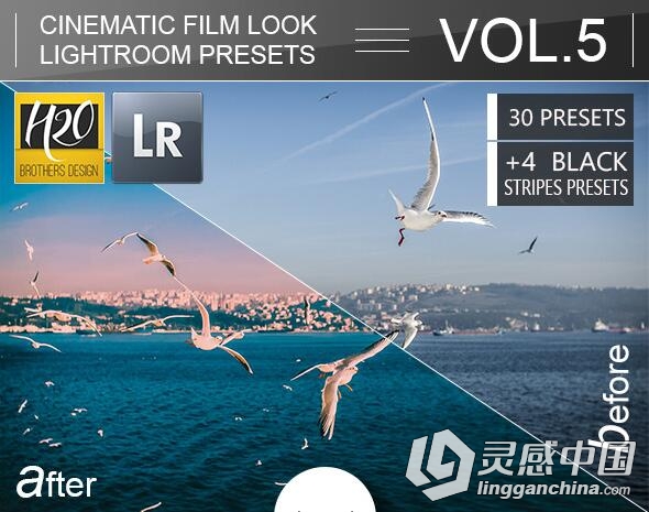 电影胶片Lr预设第五卷 30 Cinematic Film Look Lightroom Presets VOL.5  灵感中国网 www.lingganchina.com