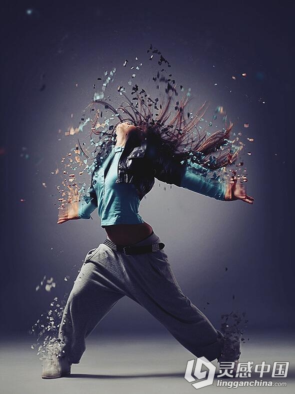 照片碎化,颗粒分散PS特效动作 Dispersion Photoshop Action 附视频教程  灵感中国网 www.lingganchina.com