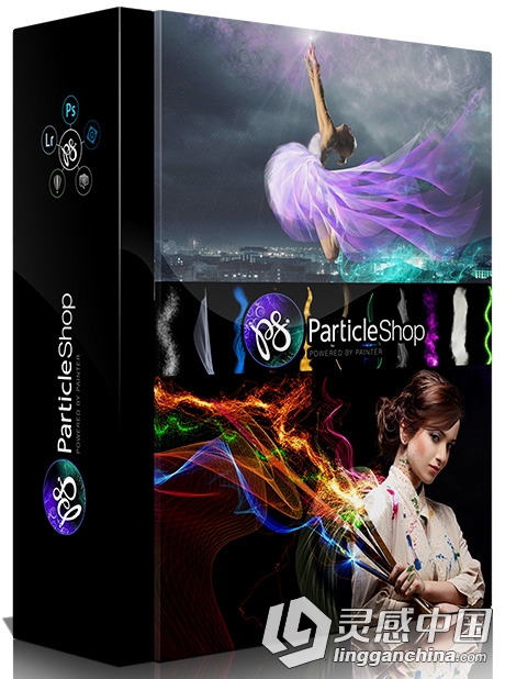 PS炫酷粒子笔刷滤镜ParticleShop1.2.0.566+付费笔刷包+视频教程  灵感中国网 www.lingganchina.com