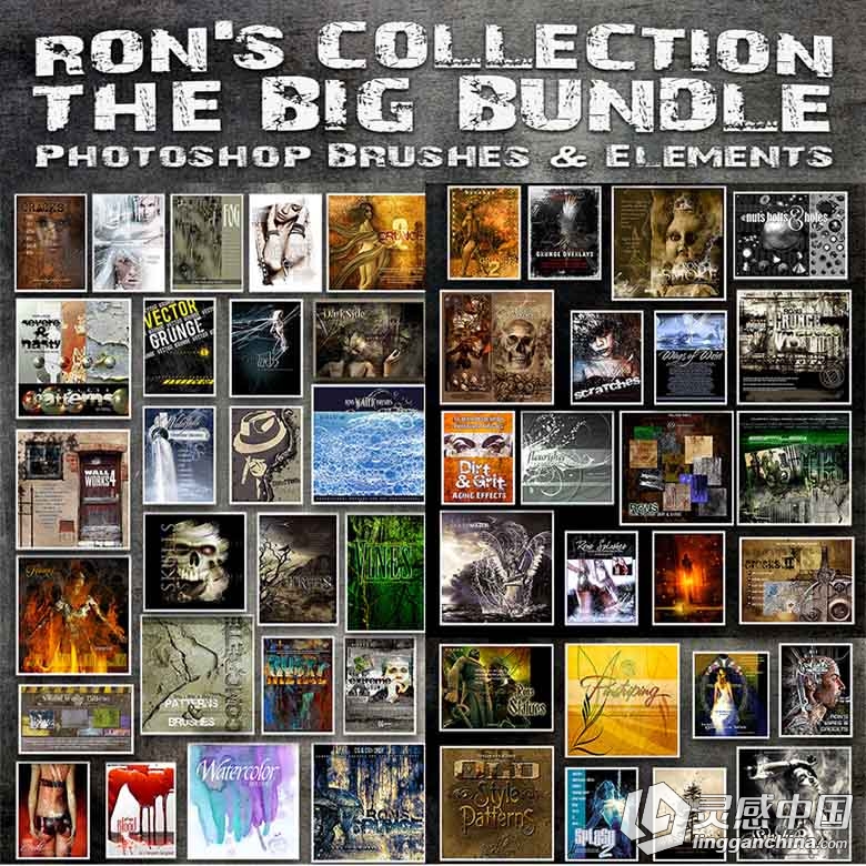 Rons公司全系列PS笔刷近100套 Photoshop笔刷全集 Rons Photoshop Brushes Collection  灵感中国网 www.lingganchina.com