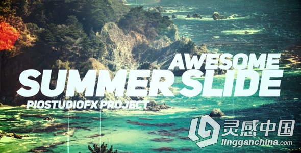 动感夏季度假摄影幻灯片相册动画AE模板 Videohive Awesome Summer Slide  灵感中国网 www.lingganchina.com