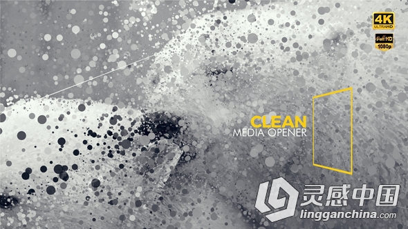 圆形粒子转场过渡动画AE模板 Videohive Clean Media Opener I Slideshow  灵感中国网 www.lingganchina.com