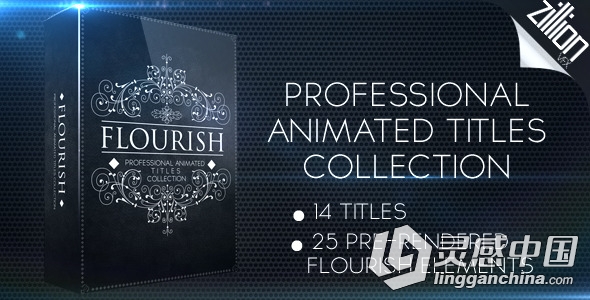 漂亮藤蔓生长文字字幕婚礼标题动画AE模板 Videohive Flourish Titles Collection  灵感中国网 www.lingganchina.com