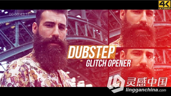 时尚画面分割4K图片视频展示AE模板 VideoHive Dubstep Glitch Opener 4K  灵感中国网 www.lingganchina.com