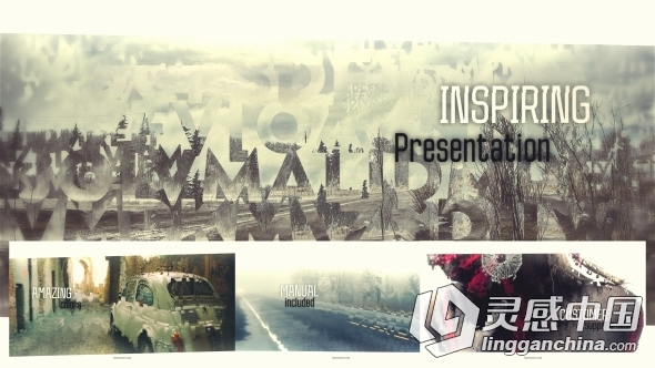 创意文字遮罩转场照片展示AE模板 Videohive Inspiring Presentation  灵感中国网 www.lingganchina.com