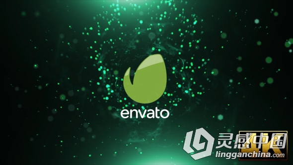 酷炫华丽粒子光波标志LOGO演绎AE模板 Videohive Particle Wave Logo  灵感中国网 www.lingganchina.com