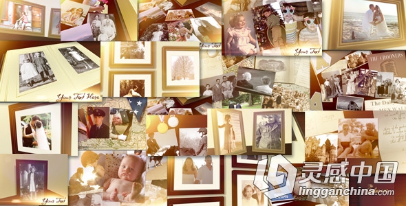 怀旧温馨家眷回忆相册AE模板 VideoHive Family Photo Album Slideshow  灵感中国网 www.lingganchina.com