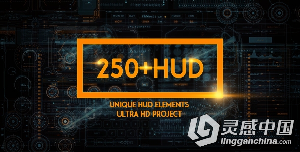 250组科幻HUD界面高科技信息元素AE模板 VideoHive 250 HUD SCI-FI  灵感中国网 www.lingganchina.com