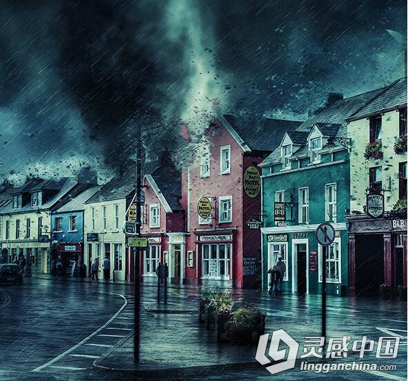 龙卷风风暴PS动作 Storm Photoshop Action 附视频教程  灵感中国网 www.lingganchina.com