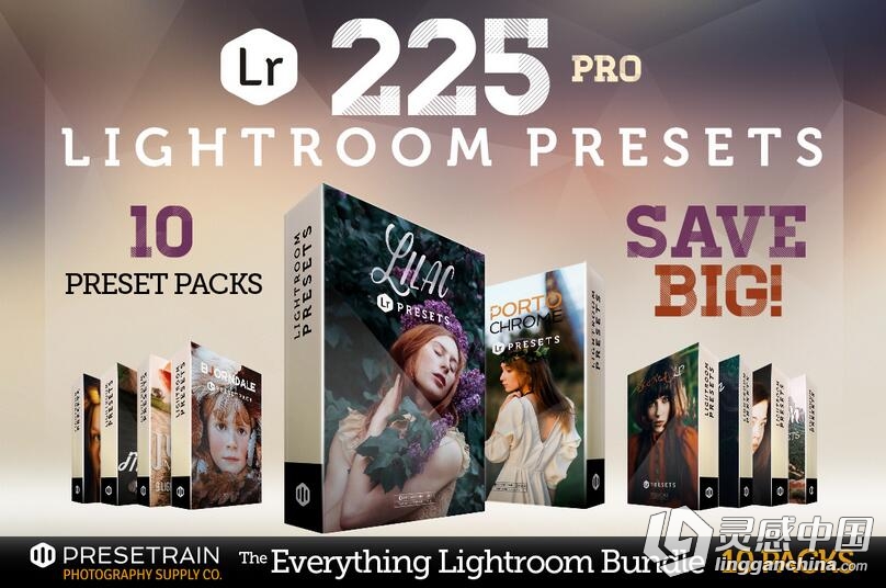 225组电影婚纱磨砂自然光Lightroom预设合集 225 Lightroom Presets Bundle  灵感中国网 www.lingganchina.com