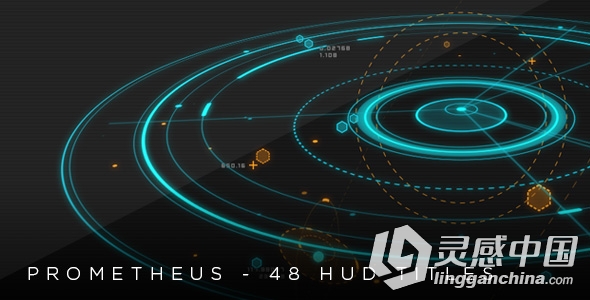 48个独特的2D和3D标题动画AE模板 Videohive Prometheus-48 HUD 2D &amp; 3D titles  灵感中国网 www.lingganchina.com