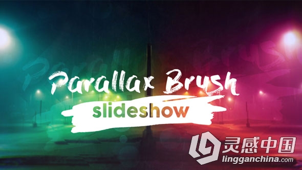 创意视差画笔幻灯片相册动画AE模板 Videohive Parallax Brush Slideshow  灵感中国网 www.lingganchina.com