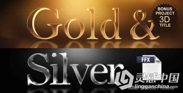 三维金属质感文字效果预设AE模板 Videohive Gold &amp; Silver Presets  灵感中国网 www.lingganchina.com