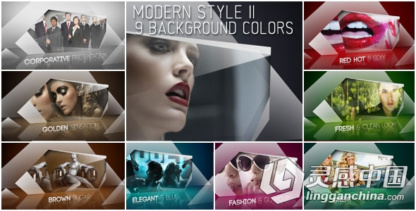 现代风格幻灯片标题动画AE模板 Videohive Modern Style II  灵感中国网 www.lingganchina.com