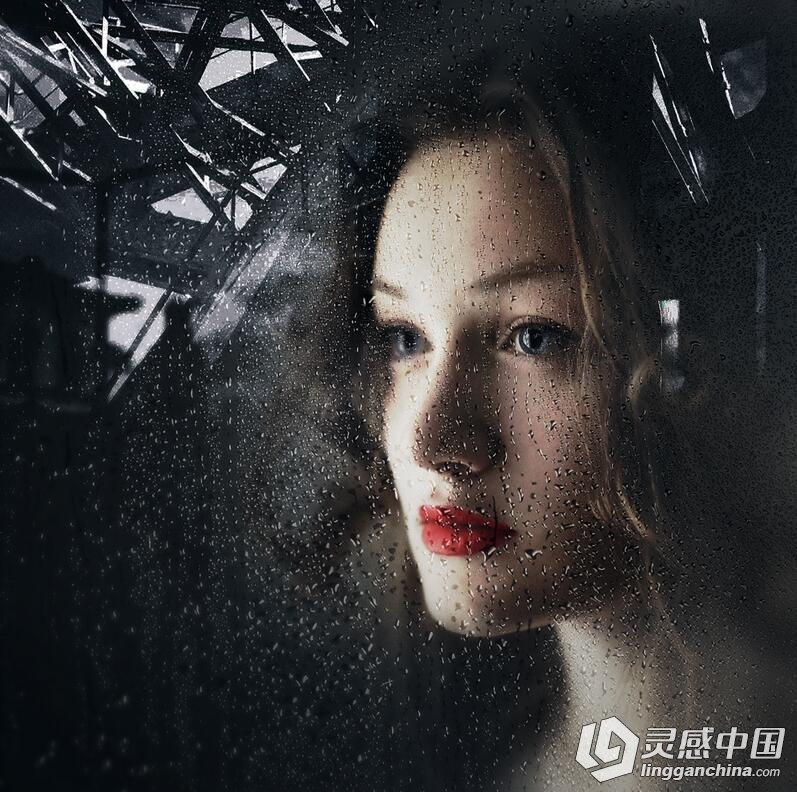 朦胧玻璃水珠PS动作 Rainy Day Photoshop Action 附高清操作演示教程  灵感中国网 www.lingganchina.com