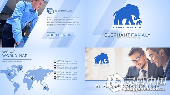 现代简单干净的公司企业商务展示幻灯片AE模板 Videohive Clean Business Company P...  灵感中国网 www.lingganchina.com