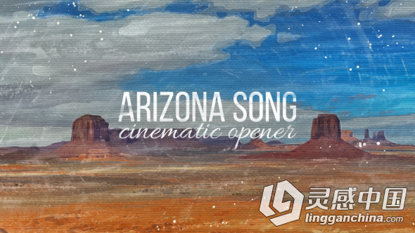 时尚油画风格视差照片展示幻灯片相册动画AE模板 Videohive Arizona Song Cinematic...  灵感中国网 www.lingganchina.com