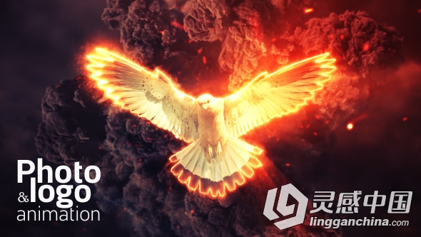 火焰爆炸标志显示和火焰照片动画效果展示幻灯片AE模板 Videohive Fire Explosion L...  灵感中国网 www.lingganchina.com