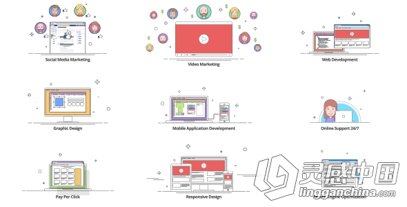 创意简约的解释器套件大纲设计展示AE模板 Videohive Outline - Explainer Kit 1685...  灵感中国网 www.lingganchina.com