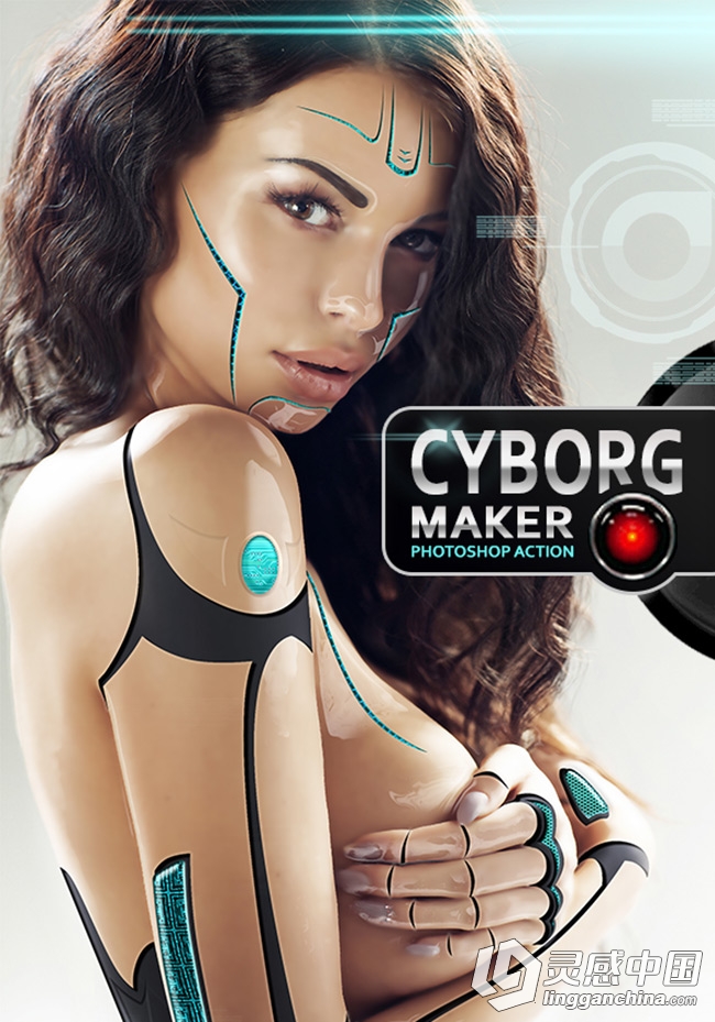 机器人制造PS动作 Cyborg Maker PS Action 附视频教程  灵感中国网 www.lingganchina.com