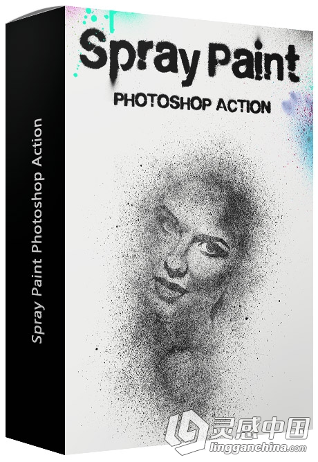 喷墨效果PS动作 Spray Paint Photoshop Action 附视频教程  灵感中国网 www.lingganchina.com