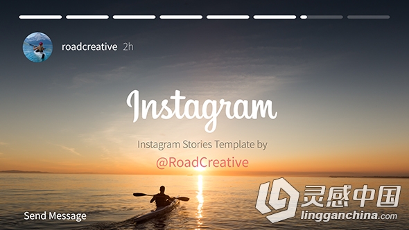 Instagram图文宣传展示视频幻灯片AE模板 Instagram Story  灵感中国网 www.lingganchina.com