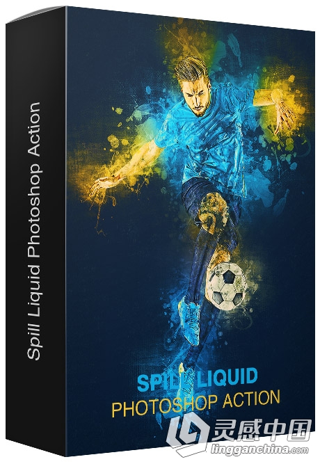 水墨喷溅PS动作Spill Liquid Photoshop Action 附视频教程  灵感中国网 www.lingganchina.com