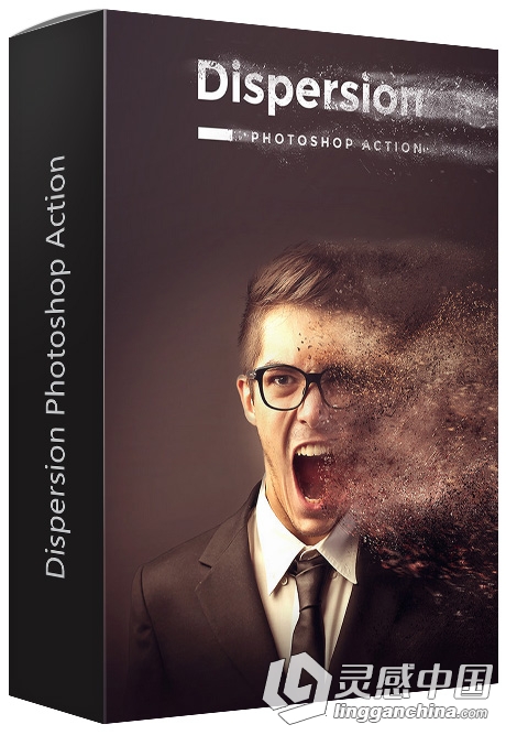 沙尘暴分散动作长距版 Dispersion Photoshop Action 附视频教程  灵感中国网 www.lingganchina.com