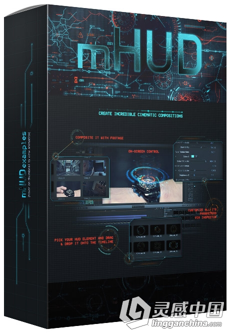 50组炫酷HUD高科技信息化UI元素动画FCPX插件 mHUD Plugin for Final Cut Pro X  灵感中国网 www.lingganchina.com