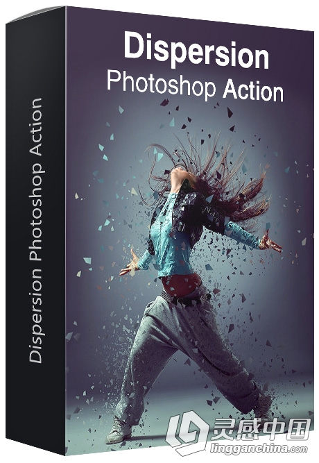 精品碎片分散PS动作 Dispersion Photoshop Action  灵感中国网 www.lingganchina.com