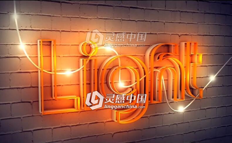 C4D光效文字制作视频教程 Light text Cinema 4D Tutorial  灵感中国网 www.lingganchina.com