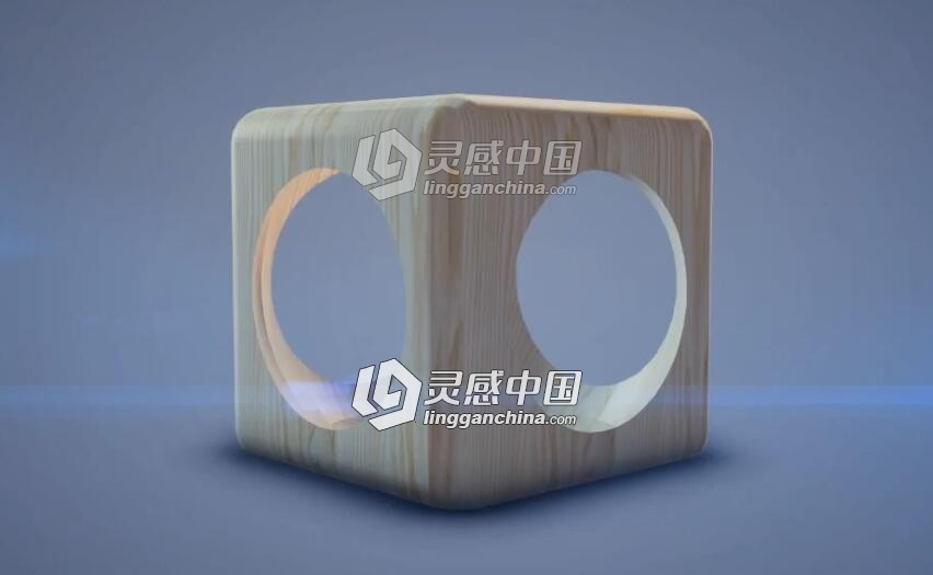 C4D立方器镂空建模木纹材质视频教程 Cube use material wood Cinema 4D Tutorial  灵感中国网 www.lingganchina.com