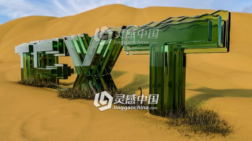 C4D玻璃文字建模材质渲染视频教程 Glass Text Cinema 4D Tutorial  灵感中国网 www.lingganchina.com