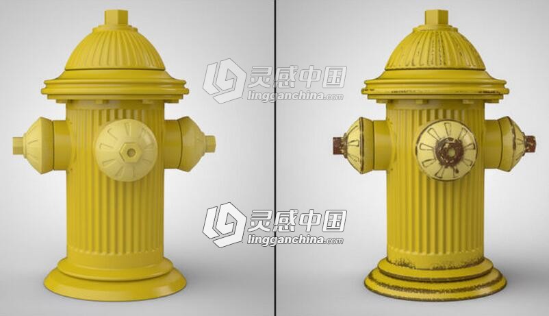 C4D消防栓建模材质渲染视频教程 Minion Hydrant Cinema 4D Tutorial  灵感中国网 www.lingganchina.com