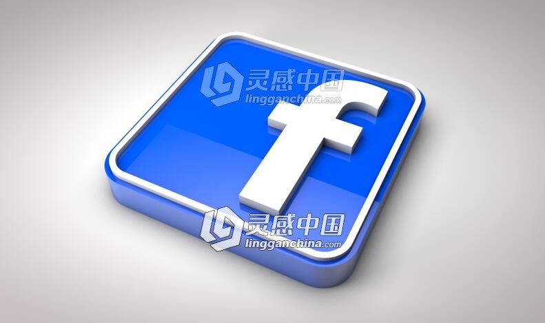 C4D制作Facebook图标logo建模材质渲染视频教程 附工程文件 Create a Logo  灵感中国网 www.lingganchina.com