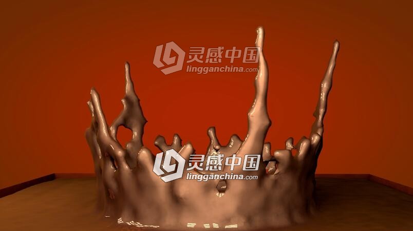 C4D巧克力水花制作视频教程 附工程文件 Chocolate spray Cinema 4D Tutorial  灵感中国网 www.lingganchina.com