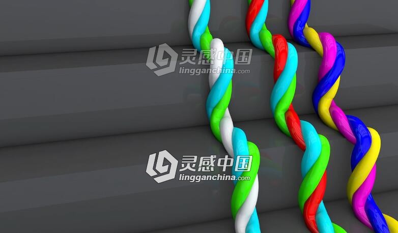 C4D弯曲麻花线建模材质球预设视频教程 Wire Bend Cinema 4D Tutorial  灵感中国网 www.lingganchina.com