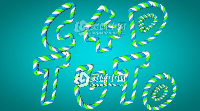 C4D麻花文字建模动画材质渲染视频教程 Text Animation Cinema 4D Tutorial  灵感中国网 www.lingganchina.com